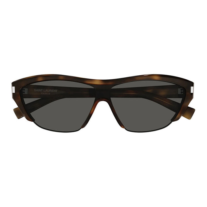 Saint Laurent Sunglasses Shield Full Rim, Havana Frame and Grey Lens SL704003
