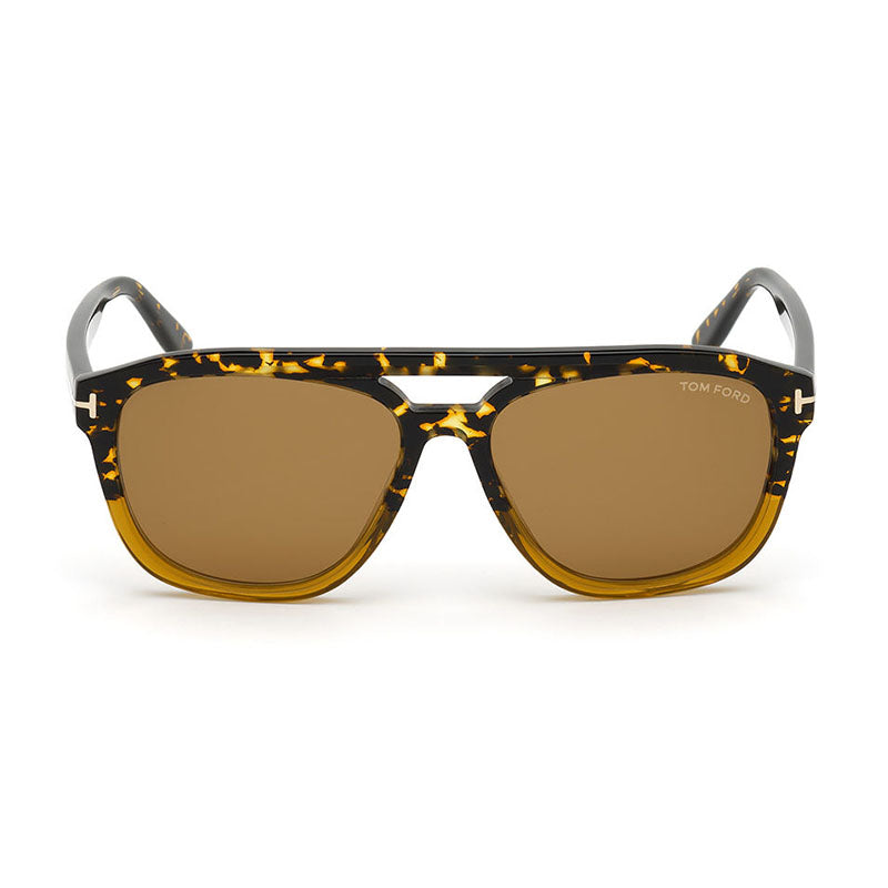 Tom Ford Square Full Rim, with a Havana Gradient frame and Brown lens.