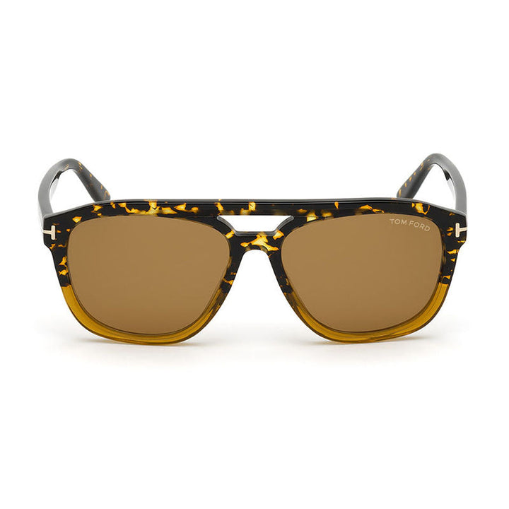 Tom Ford Square Full Rim, with a Havana Gradient frame and Brown lens.