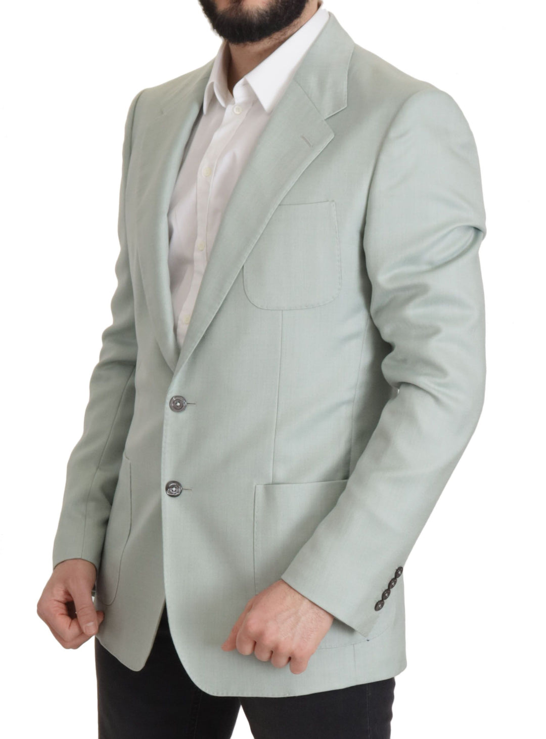 Dolce & Gabbana Elegant Mint Green Silk-Cashmere Blazer