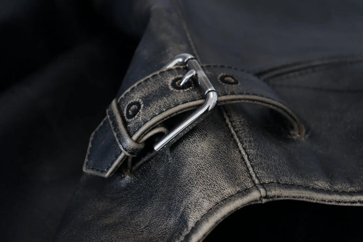 Dolce &amp; Gabbana Sample Sale | Dolce &amp; Gabbana Black Leather Zipper Biker Coat Jacket - | Designer outlet