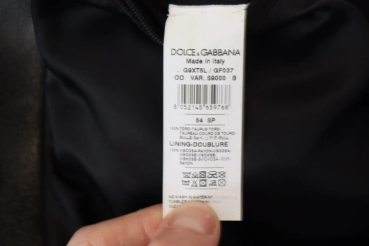Dolce &amp; Gabbana Sample Sale | Dolce &amp; Gabbana Black Leather Zipper Biker Coat Jacket - | Designer outlet