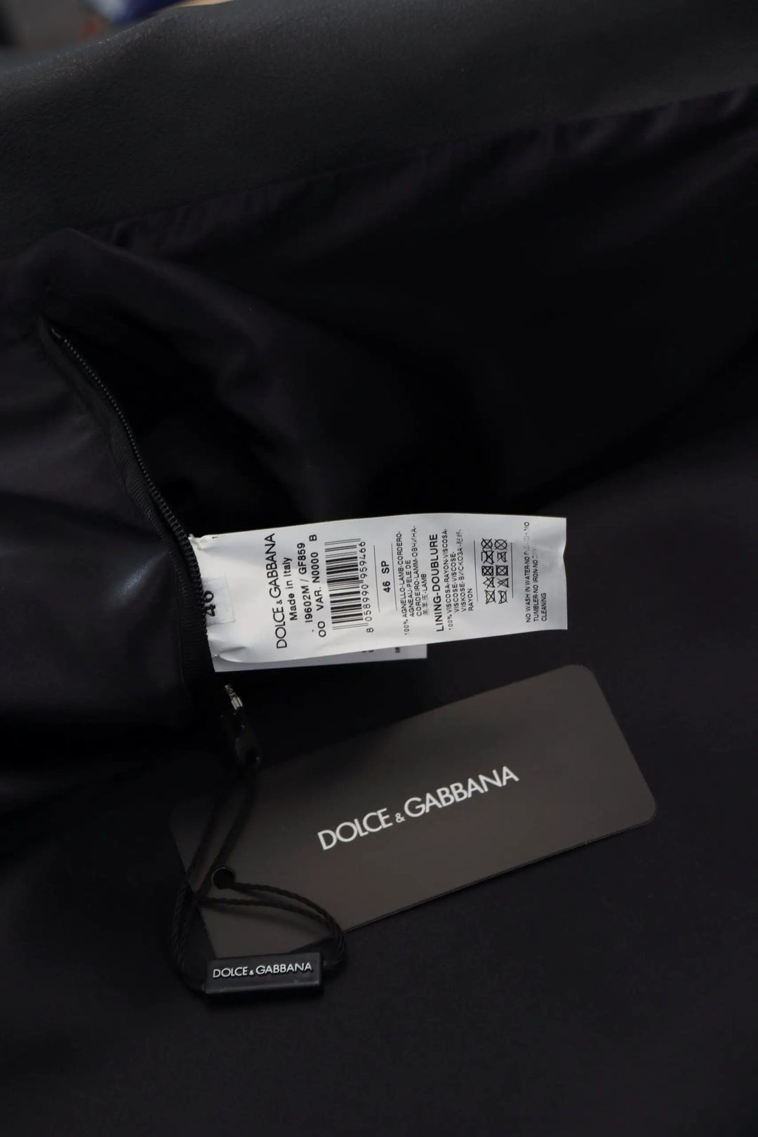 Dolce &amp; Gabbana Sample Sale | Dolce &amp; Gabbana Black Leather Biker Coat Zipper Jacket - | Designer outlet