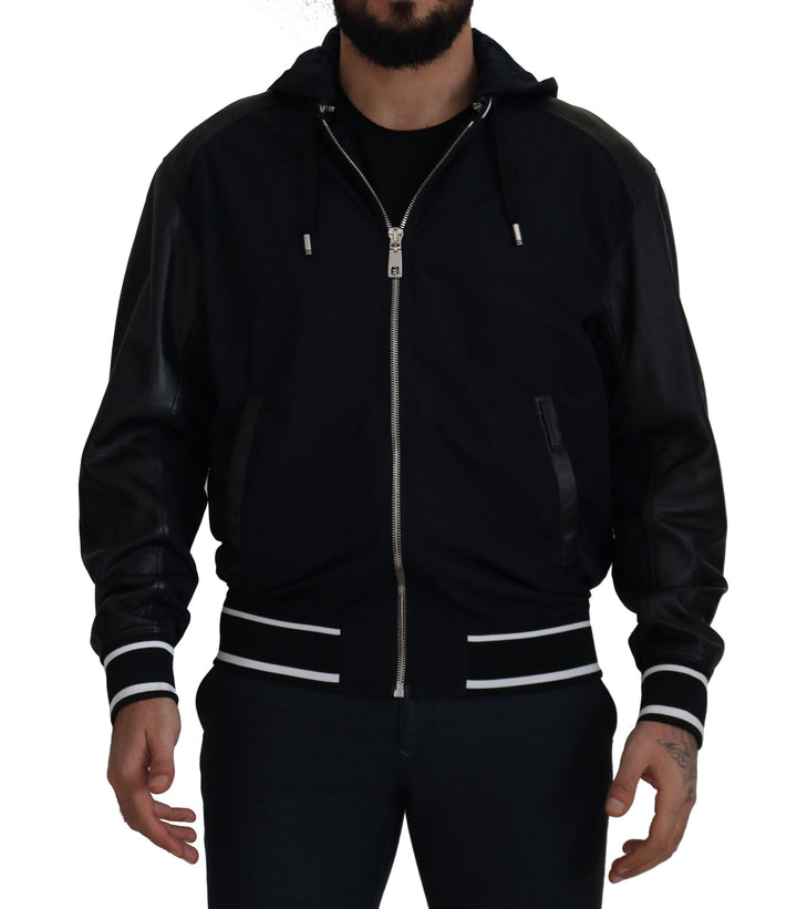 Dolce & Gabbana - Dolce & Gabbana Elegant Black Bomber Blouson Jacket - JKT3339 - 50 - Ask Me Wear