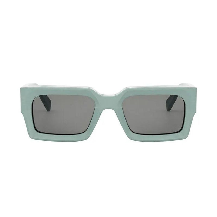 Celine Sunglasses Rectangle Full Rim, Shiny Lime Transparent Frame And Smoke Lens Cl40280U93A
