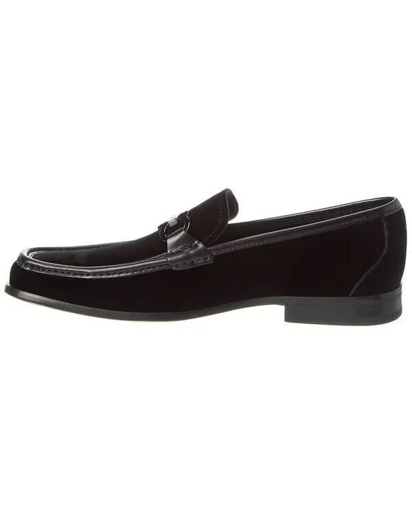 FERRAGAMO grandioso velvet & leather loafer