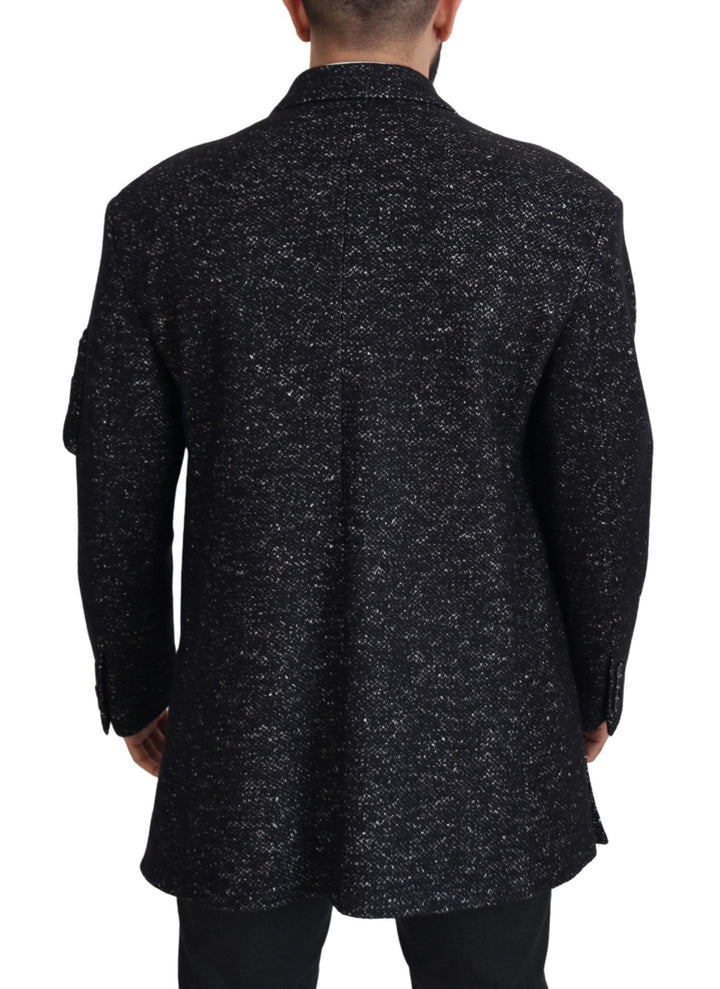 Dolce & Gabbana - Dolce & Gabbana Sleek Patterned Wool Double Breasted Jacket - JKT3342 - 52 - Ask Me Wear