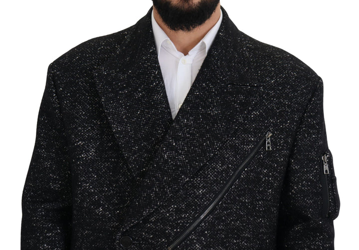 Dolce & Gabbana - Dolce & Gabbana Sleek Patterned Wool Double Breasted Jacket - JKT3342 - 52 - Ask Me Wear