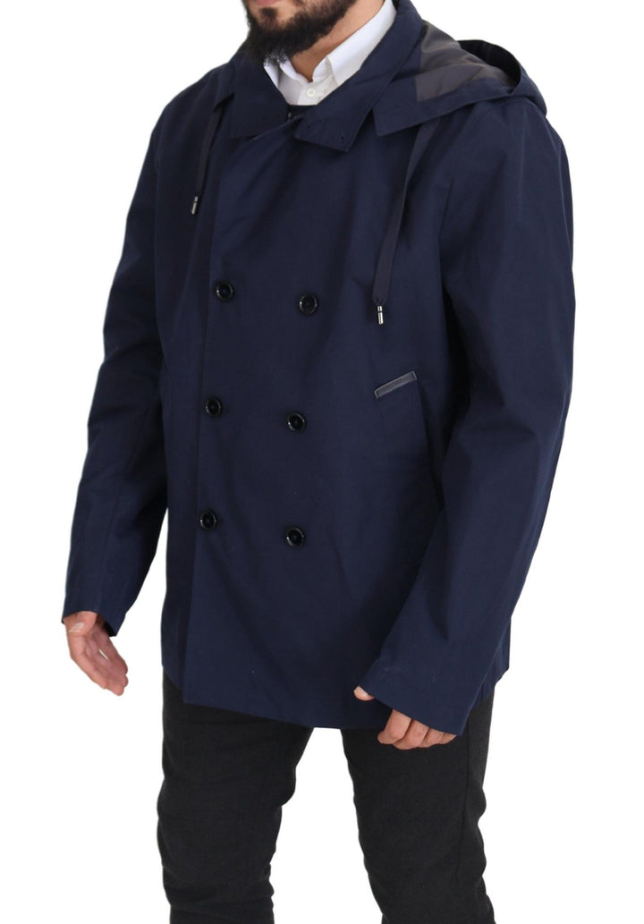 Dolce & Gabbana - Dolce & Gabbana Elegant Double - Breasted Blue Parka Jacket - JKT3345 - 58 - Ask Me Wear