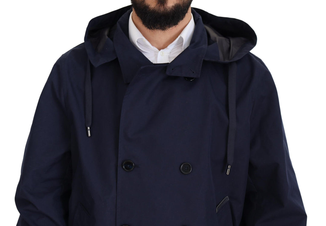 Dolce & Gabbana - Dolce & Gabbana Elegant Double - Breasted Blue Parka Jacket - JKT3345 - 58 - Ask Me Wear