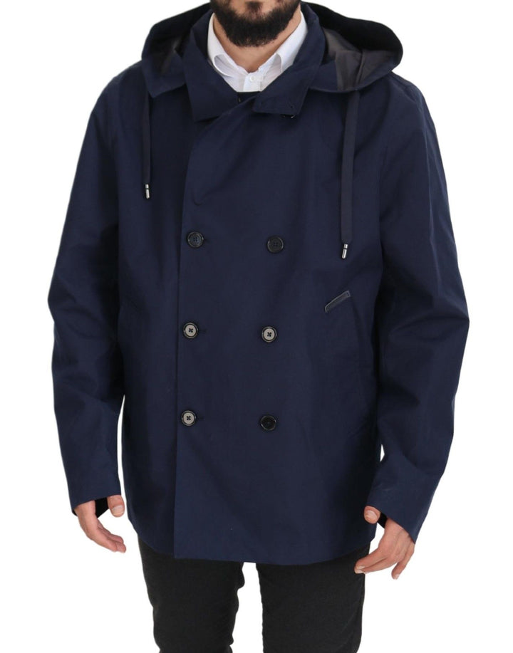 Dolce & Gabbana - Dolce & Gabbana Elegant Double - Breasted Blue Parka Jacket - JKT3345 - 58 - Ask Me Wear