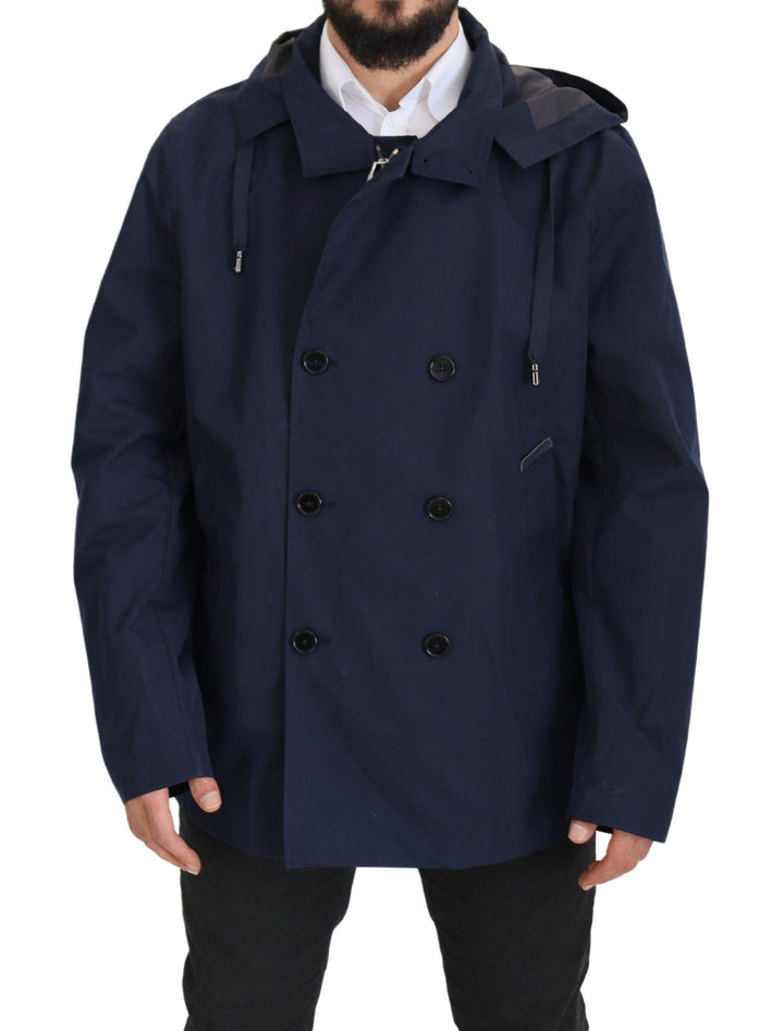 Dolce & Gabbana - Dolce & Gabbana Elegant Double - Breasted Blue Parka Jacket - JKT3345 - 58 - Ask Me Wear