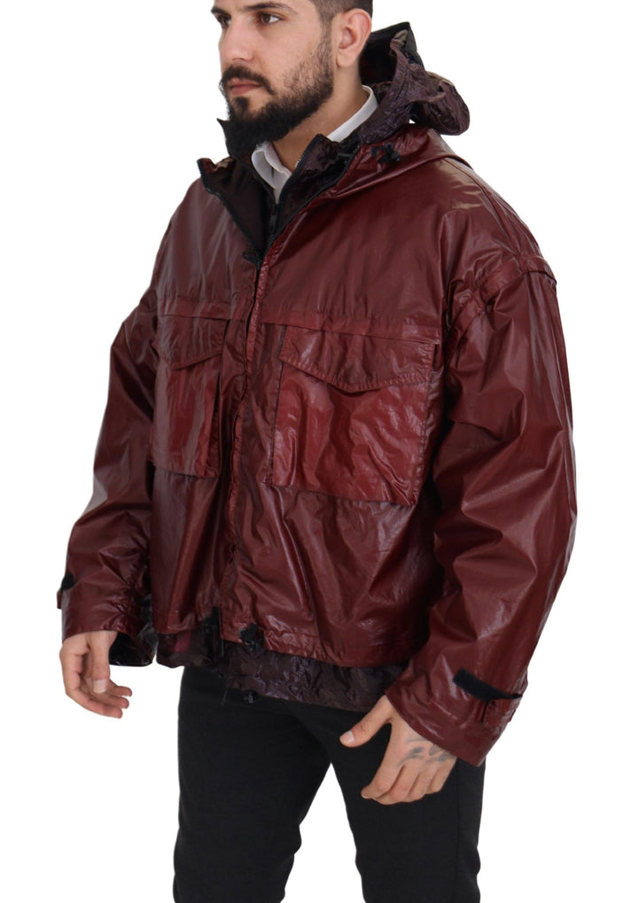 Dolce & Gabbana - Dolce & Gabbana Elegant Bordeaux Full Zip Hooded Jacket - JKT3354 - 50 - Ask Me Wear