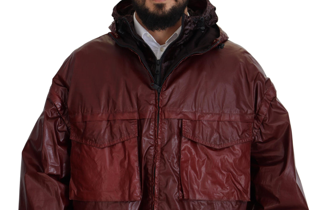 Dolce & Gabbana - Dolce & Gabbana Elegant Bordeaux Full Zip Hooded Jacket - JKT3354 - 50 - Ask Me Wear