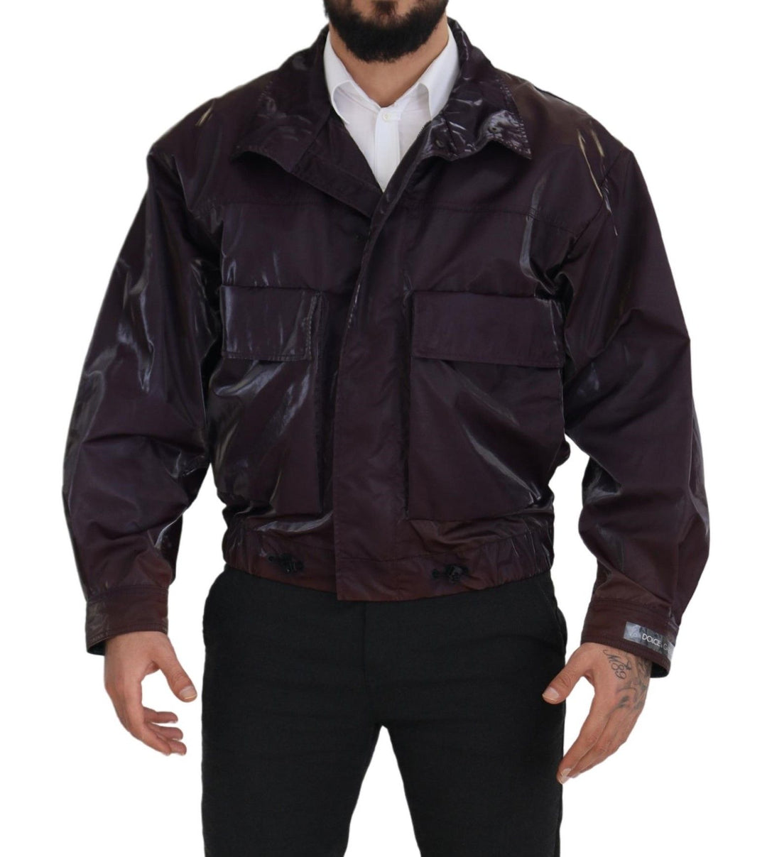 Dolce & Gabbana - Dolce & Gabbana Elegant Purple Biker Jacket - JKT3355 - XS - Ask Me Wear