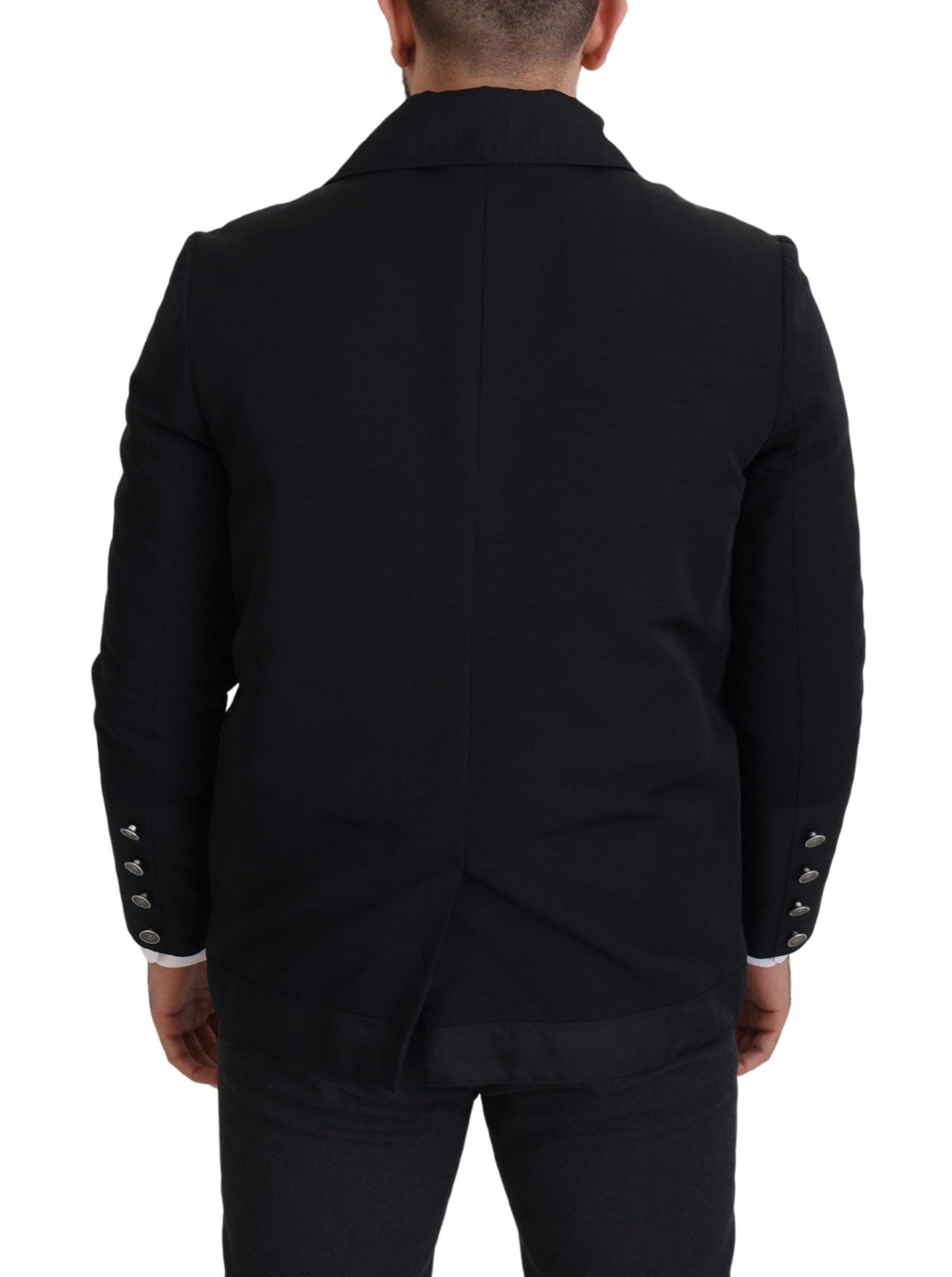 Dolce & Gabbana - Dolce & Gabbana Elegant Full Zip Black Wool Blend Jacket - JKT3356 - 52 - Ask Me Wear