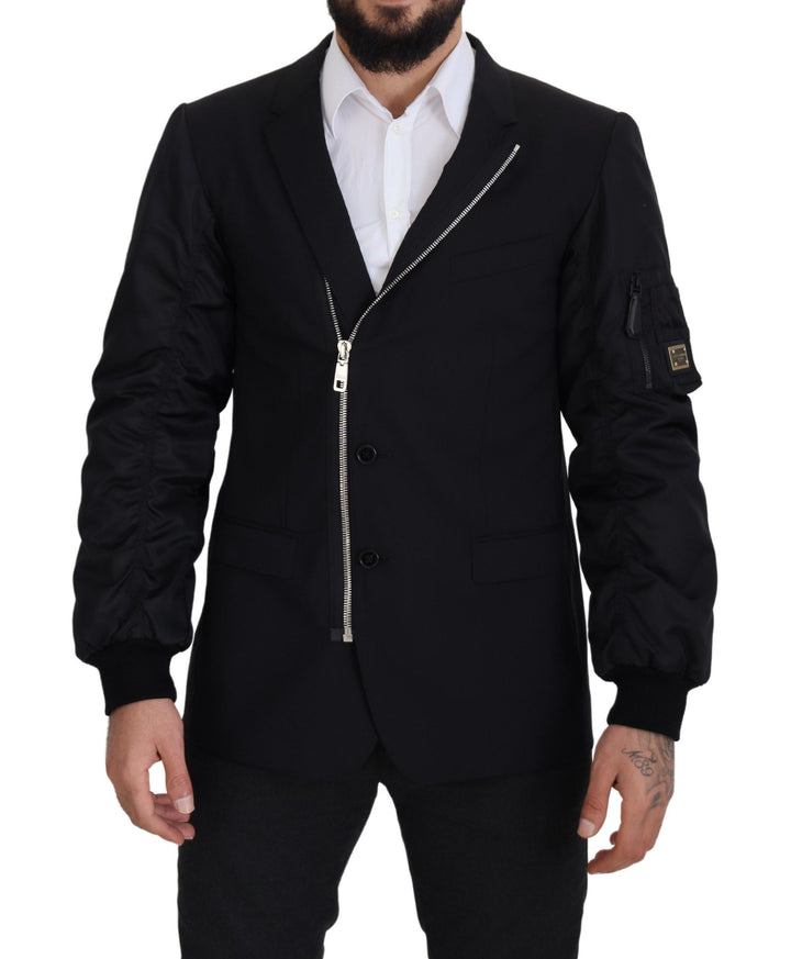 Dolce & Gabbana - Dolce & Gabbana Elegant Black Virgin Wool Jacket - JKT3360 - 50 - Ask Me Wear