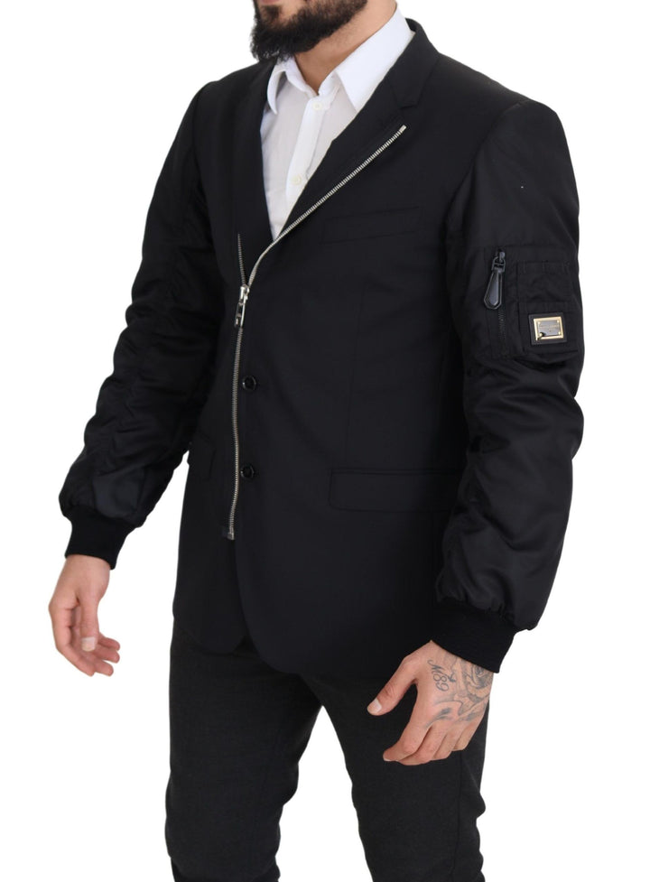 Dolce & Gabbana - Dolce & Gabbana Elegant Black Virgin Wool Jacket - JKT3360 - 50 - Ask Me Wear