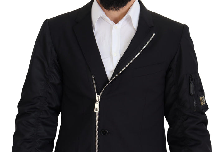 Dolce & Gabbana - Dolce & Gabbana Elegant Black Virgin Wool Jacket - JKT3360 - 50 - Ask Me Wear