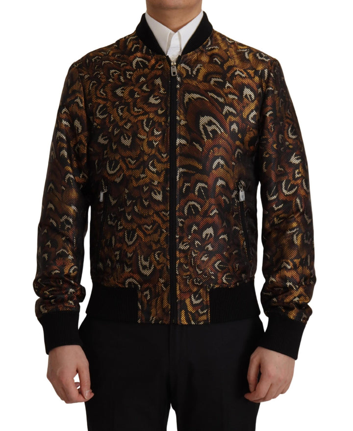 Dolce & Gabbana - Dolce & Gabbana Elegant Brown Blouson Jacket - JKT3362 - 44 - Ask Me Wear