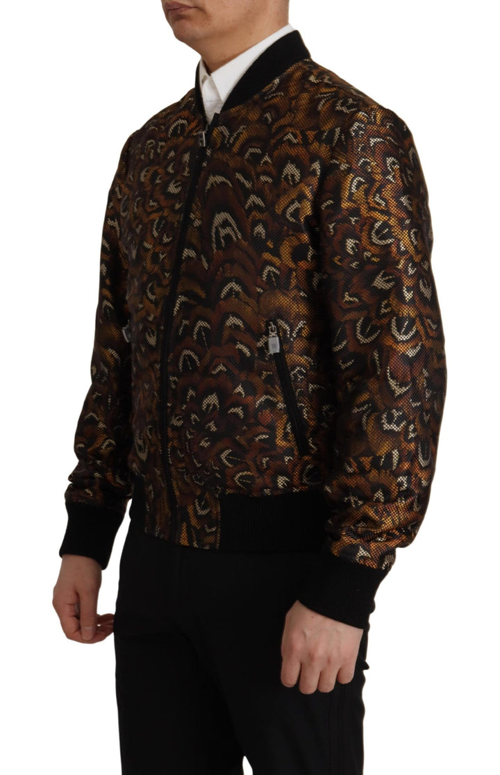 Dolce & Gabbana - Dolce & Gabbana Elegant Brown Blouson Jacket - JKT3362 - 44 - Ask Me Wear