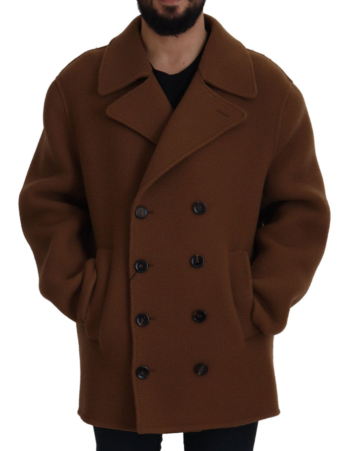 Dolce & Gabbana - Dolce & Gabbana Elegant Double Breasted Brown Jacket - JKT3368 - 54 - Ask Me Wear