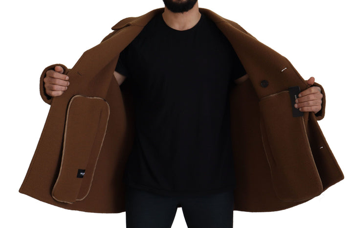 Dolce & Gabbana - Dolce & Gabbana Elegant Double Breasted Brown Jacket - JKT3368 - 54 - Ask Me Wear