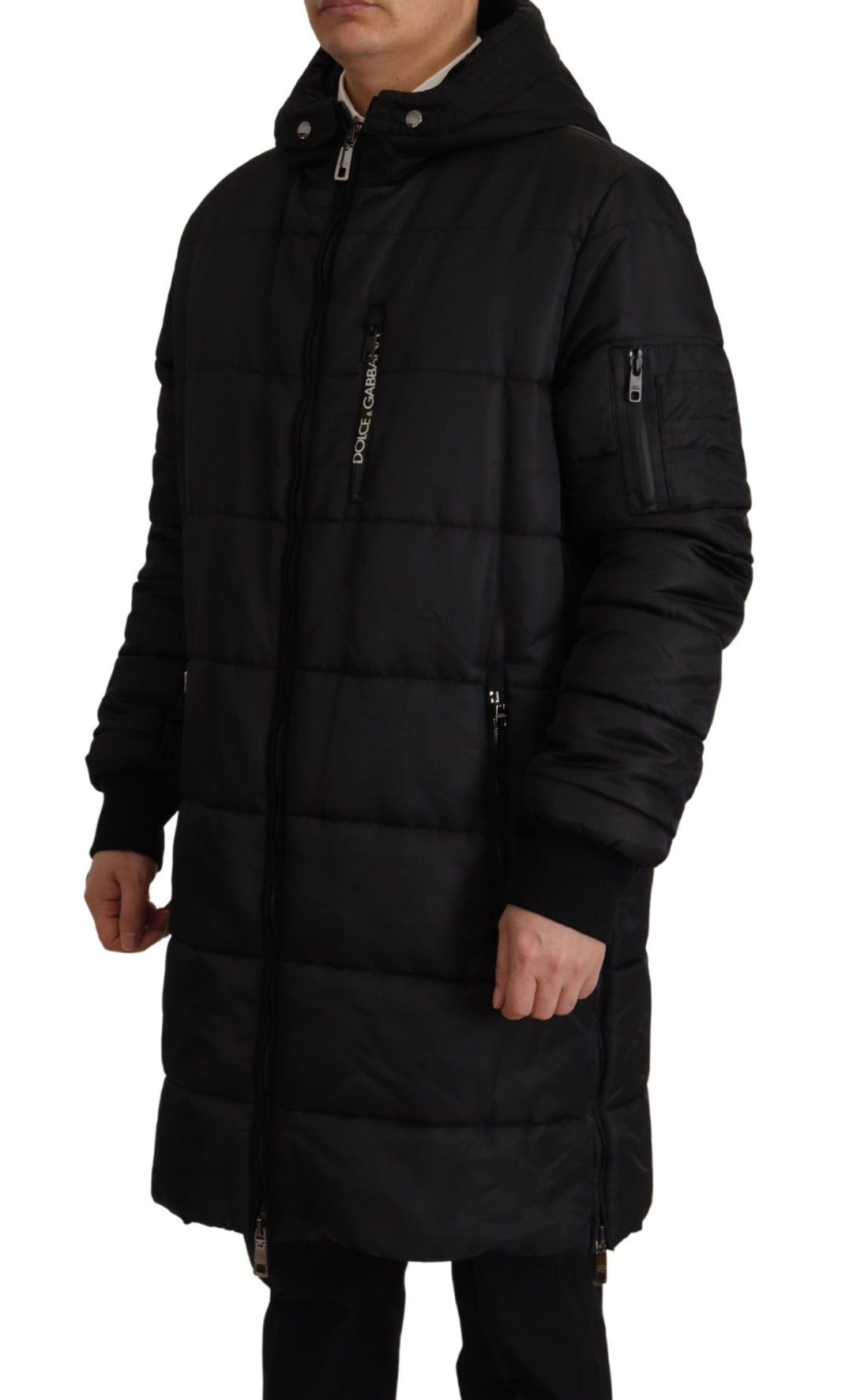 Dolce & Gabbana - Dolce & Gabbana Elegant Black Hooded Parka Winter Jacket - JKT3369 - 46 - Ask Me Wear