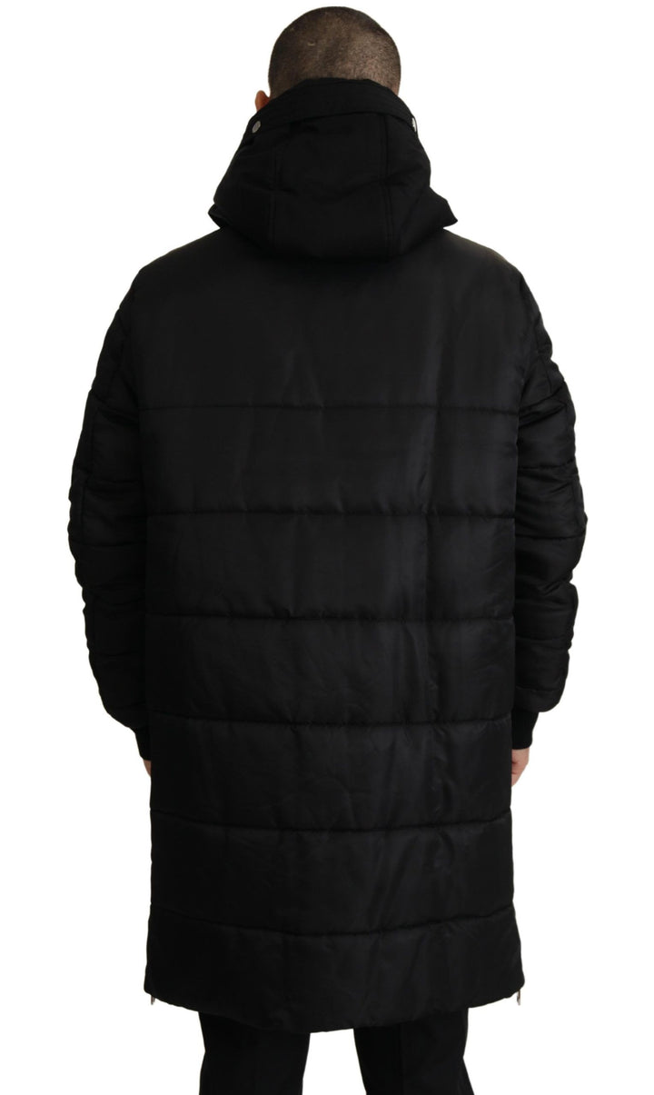 Dolce & Gabbana - Dolce & Gabbana Elegant Black Hooded Parka Winter Jacket - JKT3369 - 46 - Ask Me Wear