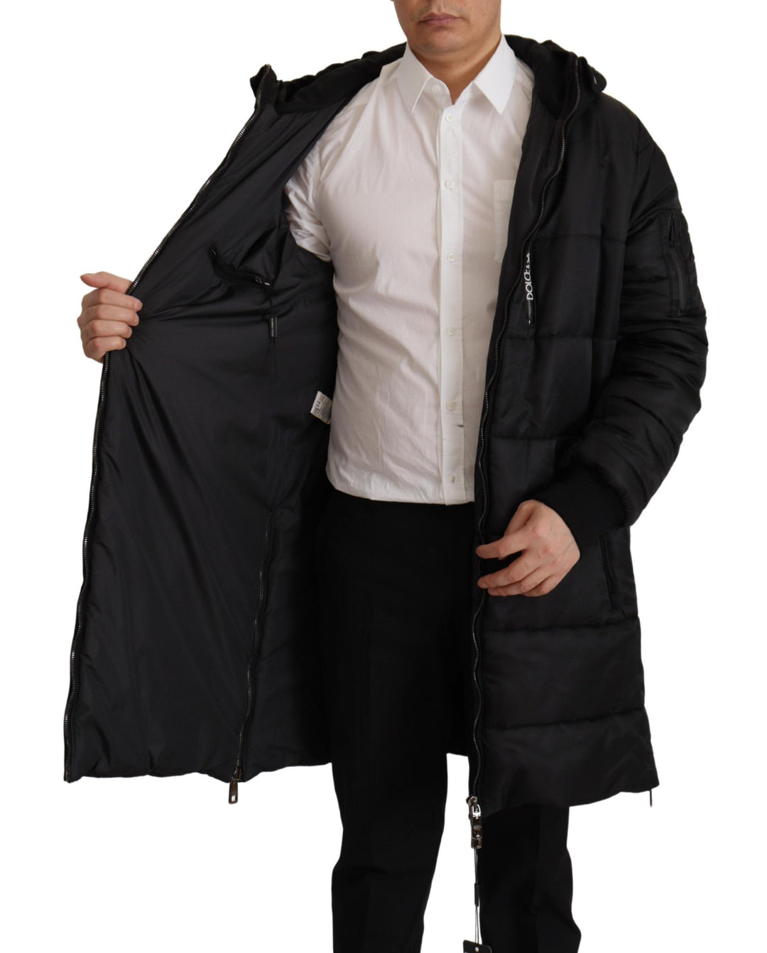 Dolce & Gabbana - Dolce & Gabbana Elegant Black Hooded Parka Winter Jacket - JKT3369 - 46 - Ask Me Wear