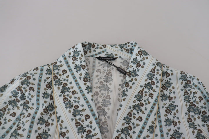 Dolce & Gabbana - Dolce & Gabbana Elegant Floral Cotton Jacket Robe - JKT3419 - 48 - Ask Me Wear