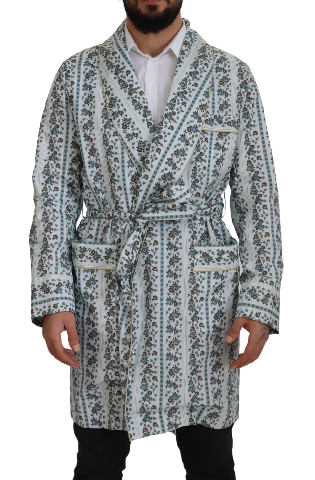 Dolce & Gabbana - Dolce & Gabbana Elegant Floral Cotton Jacket Robe - JKT3419 - 48 - Ask Me Wear