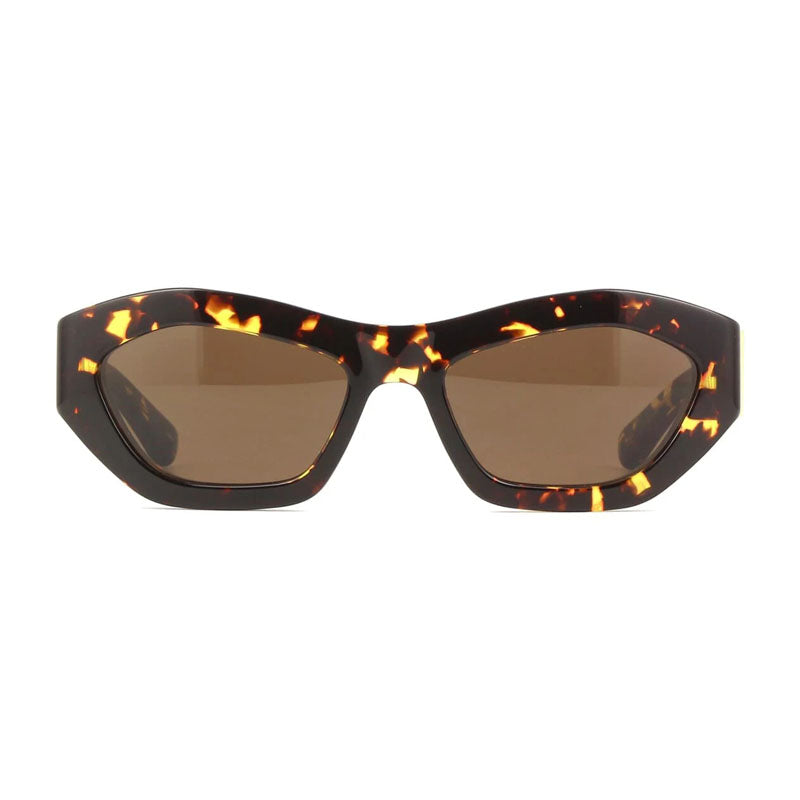 Bottega Veneta Sunglasses Geometric Full Rim, Havana Frame and Brown Lens BV1221S002