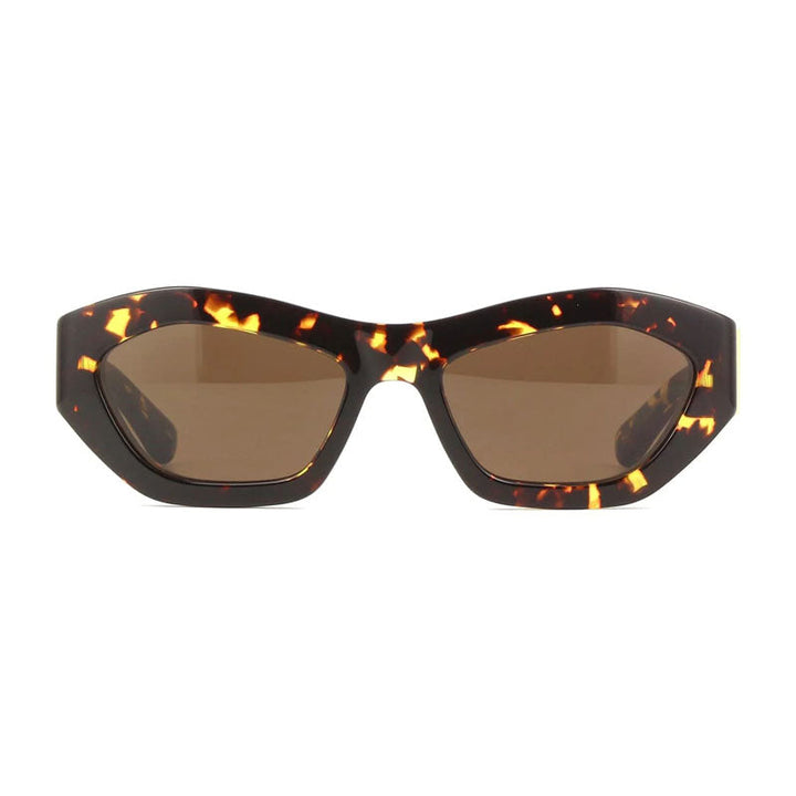 Bottega Veneta Sunglasses Geometric Full Rim, Havana Frame and Brown Lens BV1221S002