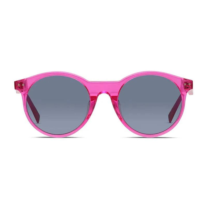 Celine Sunglasses Round Full Rim, Transparent Fuchsia Frame And Grey Lens Cl40010U75V