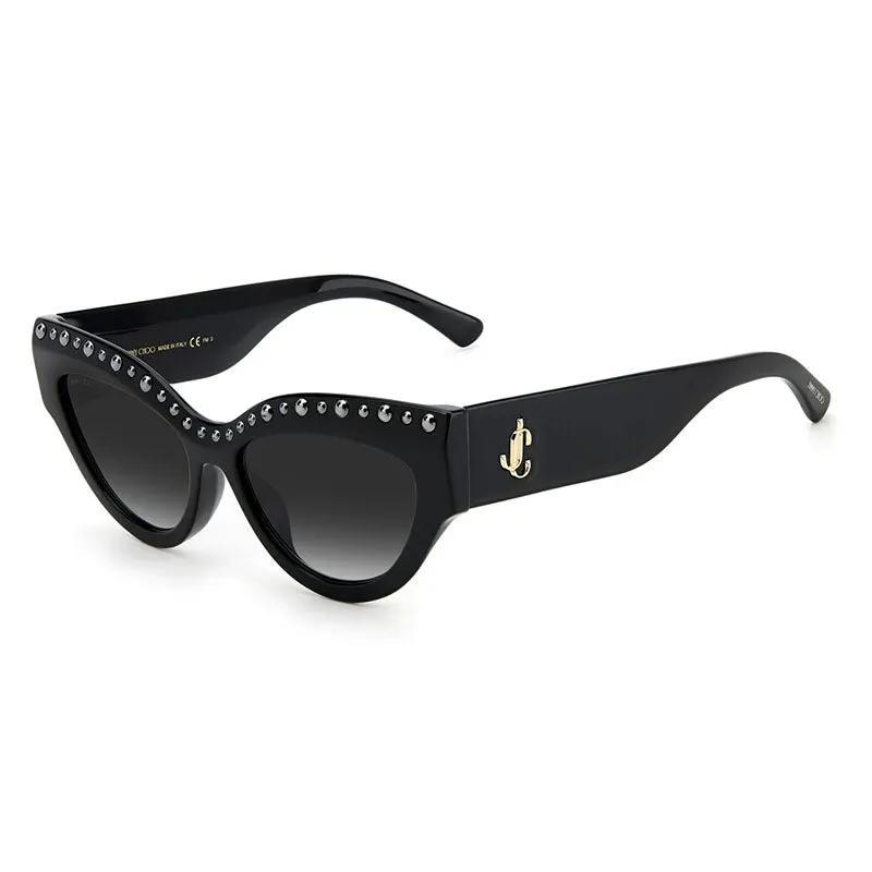 Jimmy Choo Sunglasses Cat Eye Full Rim, Black Frame And Grey Gradient Lens Sonja/g/s08079O