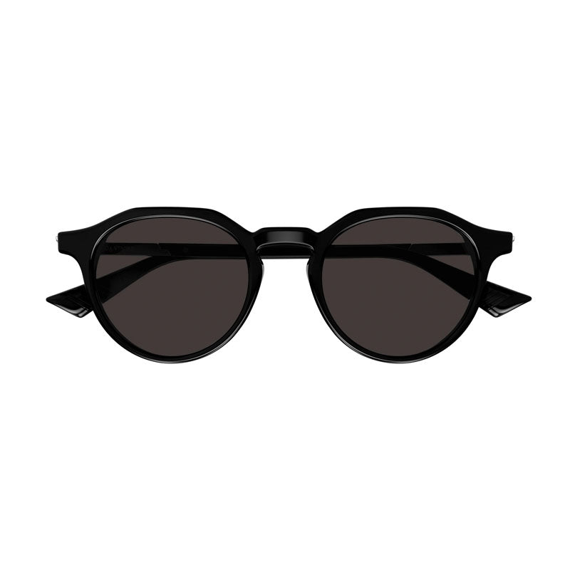 Bottega Veneta Sunglasses Round Full Rim, Black Frame and Grey Lens BV1260S005