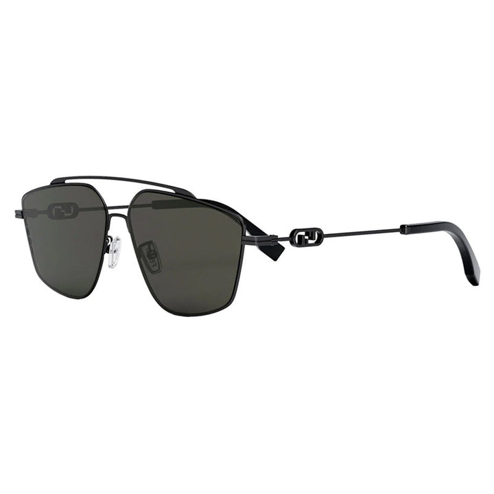 Fendi Aviator Full Rim, with a Black Ruthenium frame and Smoke lens.