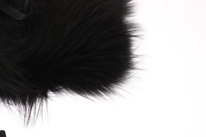 Dolce & Gabbana Black Fox Fur Chic Shoulder Wrap