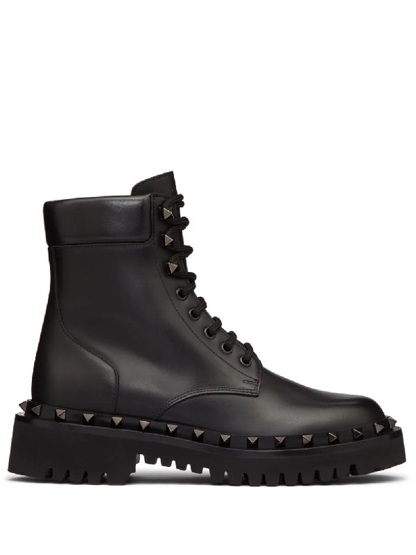 Valentino Garavani Women's Rockstud Lug Sole Combat Boots