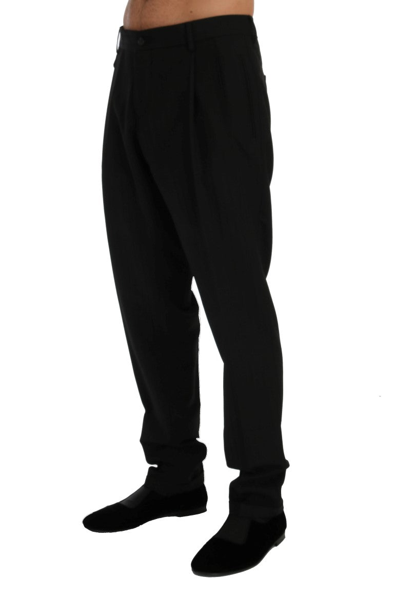 Dolce &amp; Gabbana Sample Sale Dolce &amp; Gabbana Black Striped Wool Stretch Pants - | Designer outlet