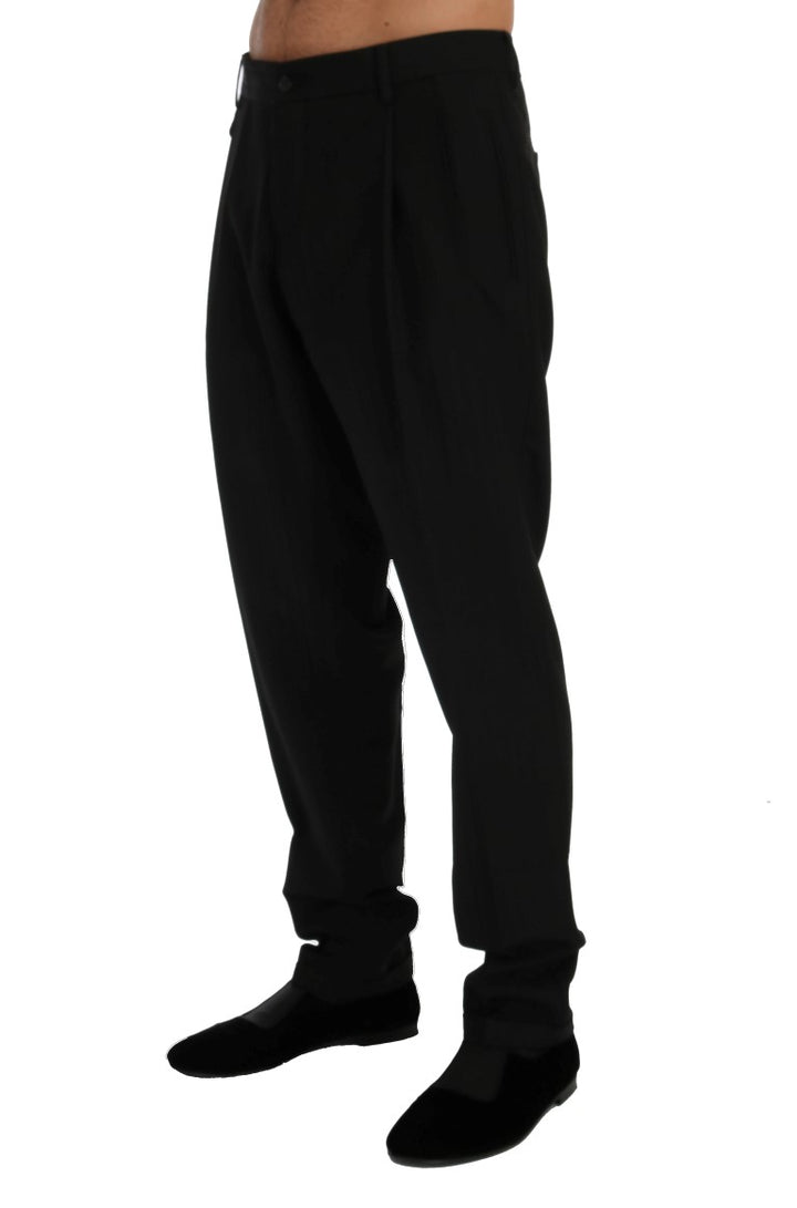 Dolce &amp; Gabbana Sample Sale Dolce &amp; Gabbana Black Striped Wool Stretch Pants - | Designer outlet