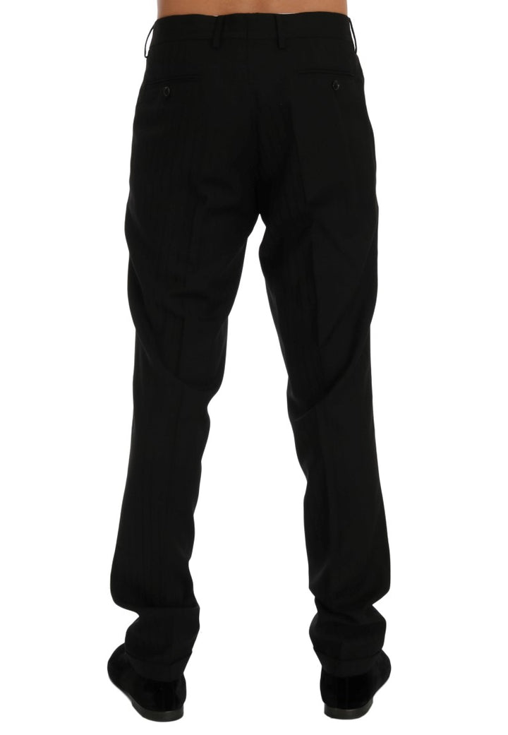 Dolce &amp; Gabbana Sample Sale Dolce &amp; Gabbana Black Striped Wool Stretch Pants - | Designer outlet