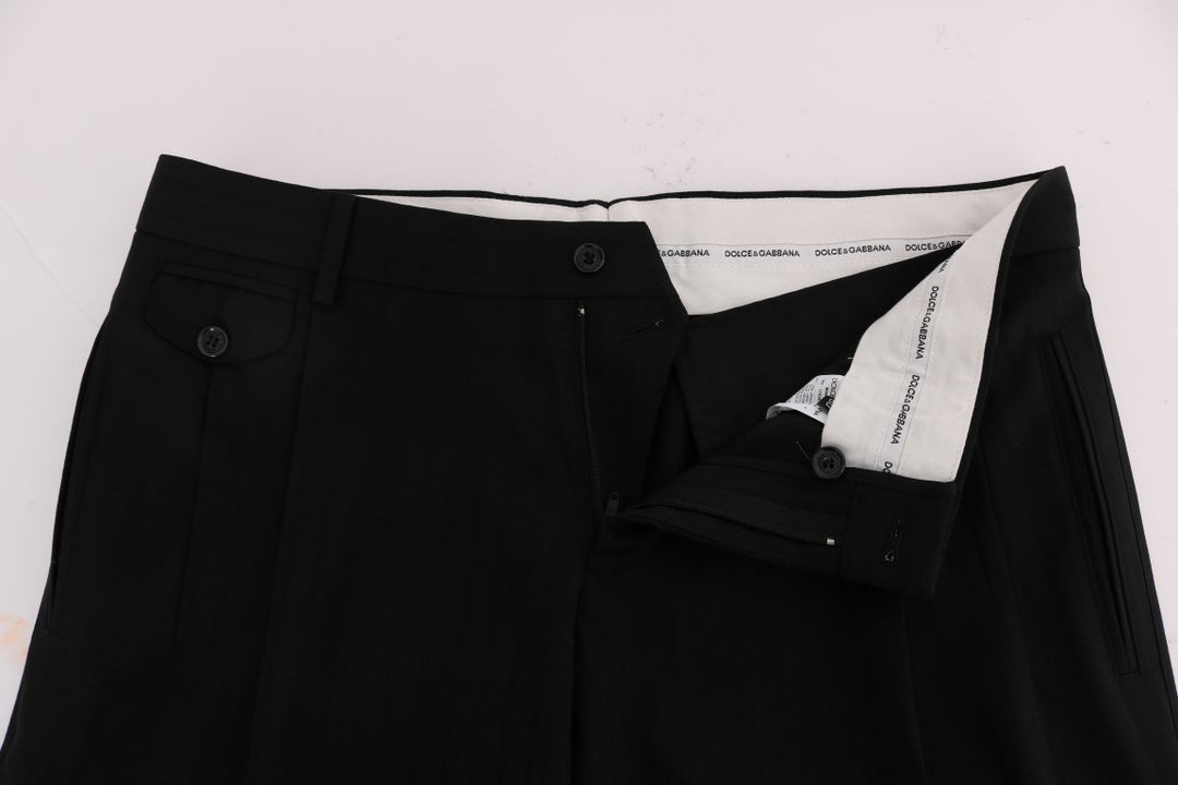 Dolce &amp; Gabbana Sample Sale Dolce &amp; Gabbana Black Striped Wool Stretch Pants - | Designer outlet