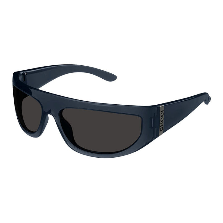 Gucci Sunglasses Rectangle Full Rim, Blue Frame and Grey Lens GG1574S003