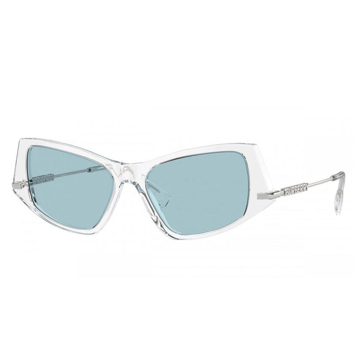 Burberry Sunglasses Cat Eye Full Rim, Transparent Frame and Light Azure Lens BE4408302480