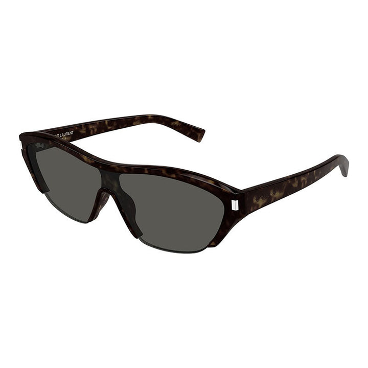 Saint Laurent Sunglasses Shield Full Rim, Dark Havana Frame and Grey Lens SL704002