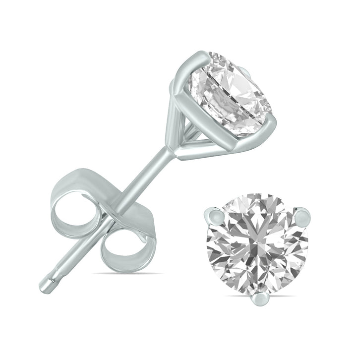 Jewelry - 3/4 Carat Tw Lab Grown Diamond Martini Set Round Earrings In 14K White Gold - ERF61912LD - Ask Me Wear