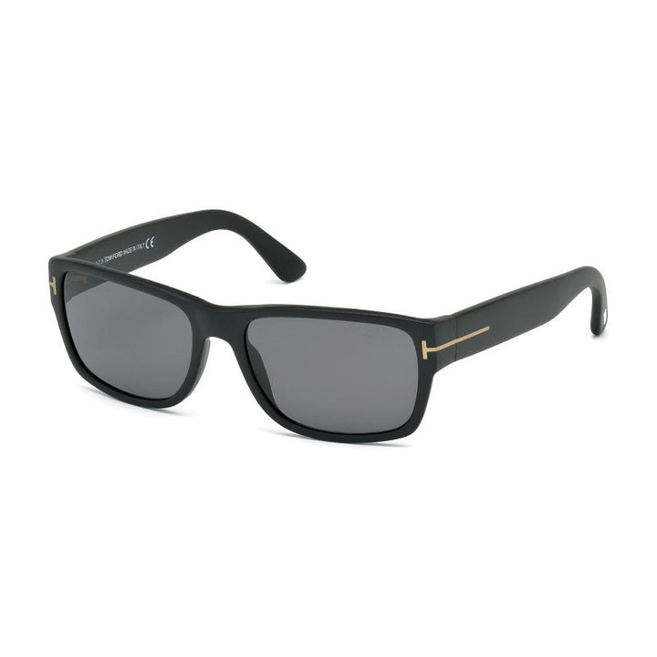 Tom Ford Sunglasses Square Full Rim, Matte Black Frame and Polarized Smoke Lens FT044502D