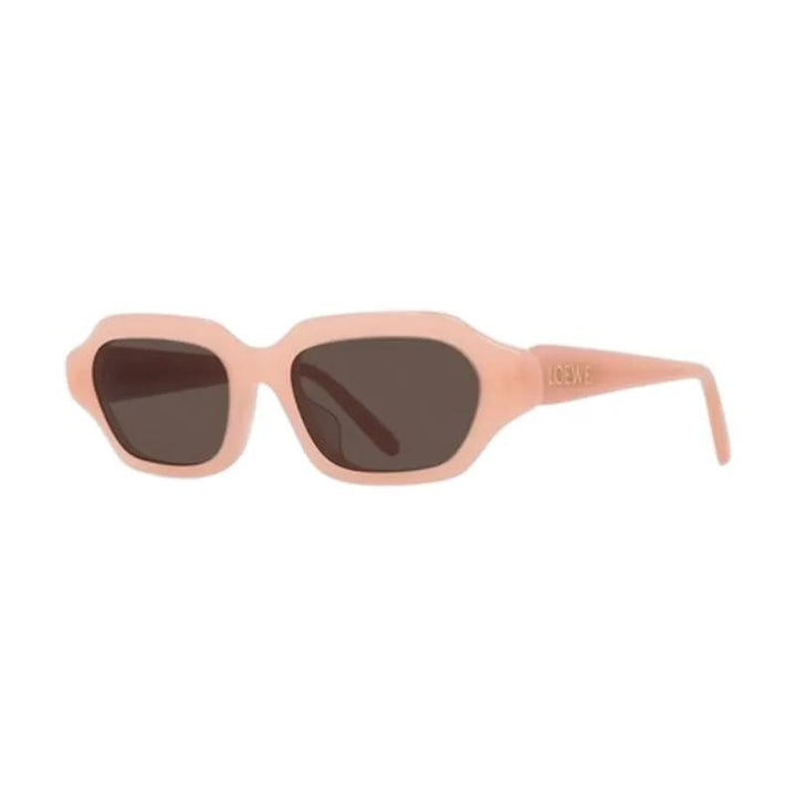 Loewe Sample Sale | Loewe Sunglasses Rectangle Full Rim, Shiny Pink Frame And Brown Lens Lw40157U72E - Sunglasses | Designer outlet